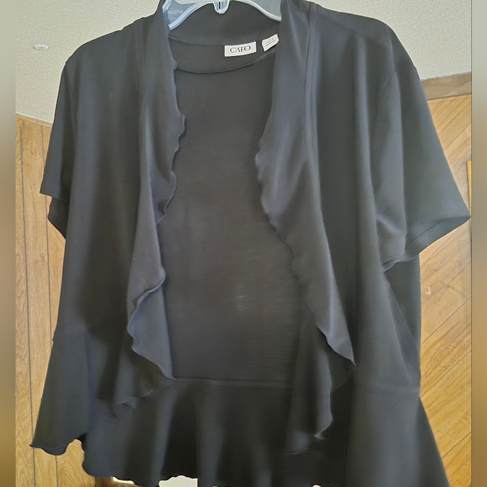 Chico's Black Open-Front Cardigan